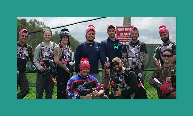 A group of players at Fort Myers Paintball Park